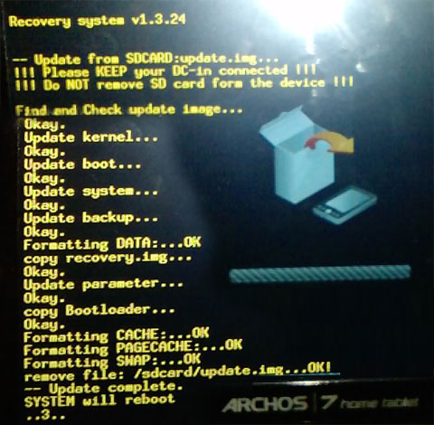 Archos 7 HT recovery
