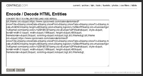 codec decodec html entities