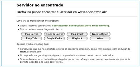 Error de Conexion en Firefox