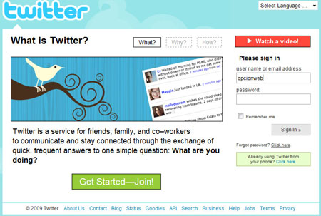 Homepage Twitter