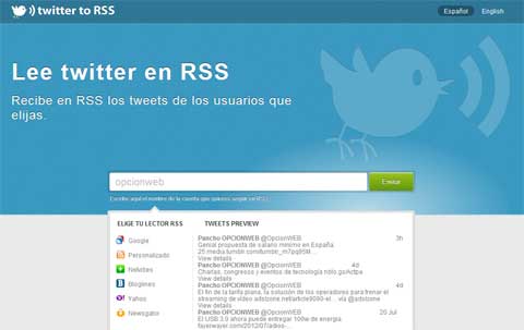 Twitter to RSS