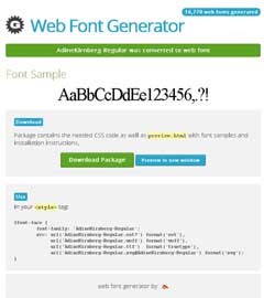 @font-face en web font generator